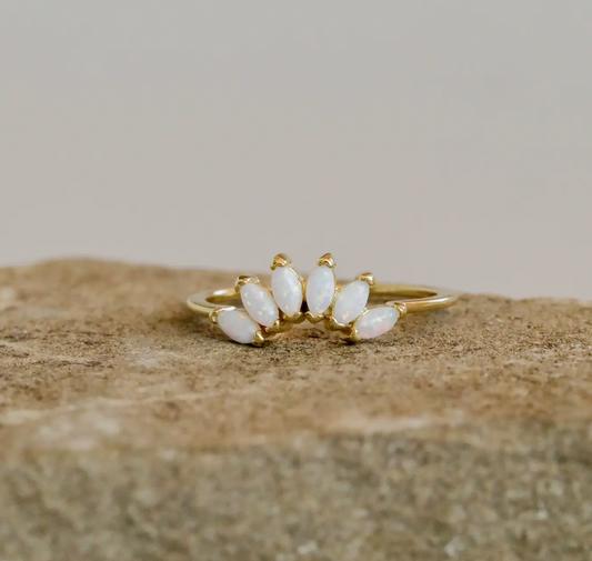 Opal Crown Ring