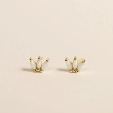 3 opal stones stacked on a earring