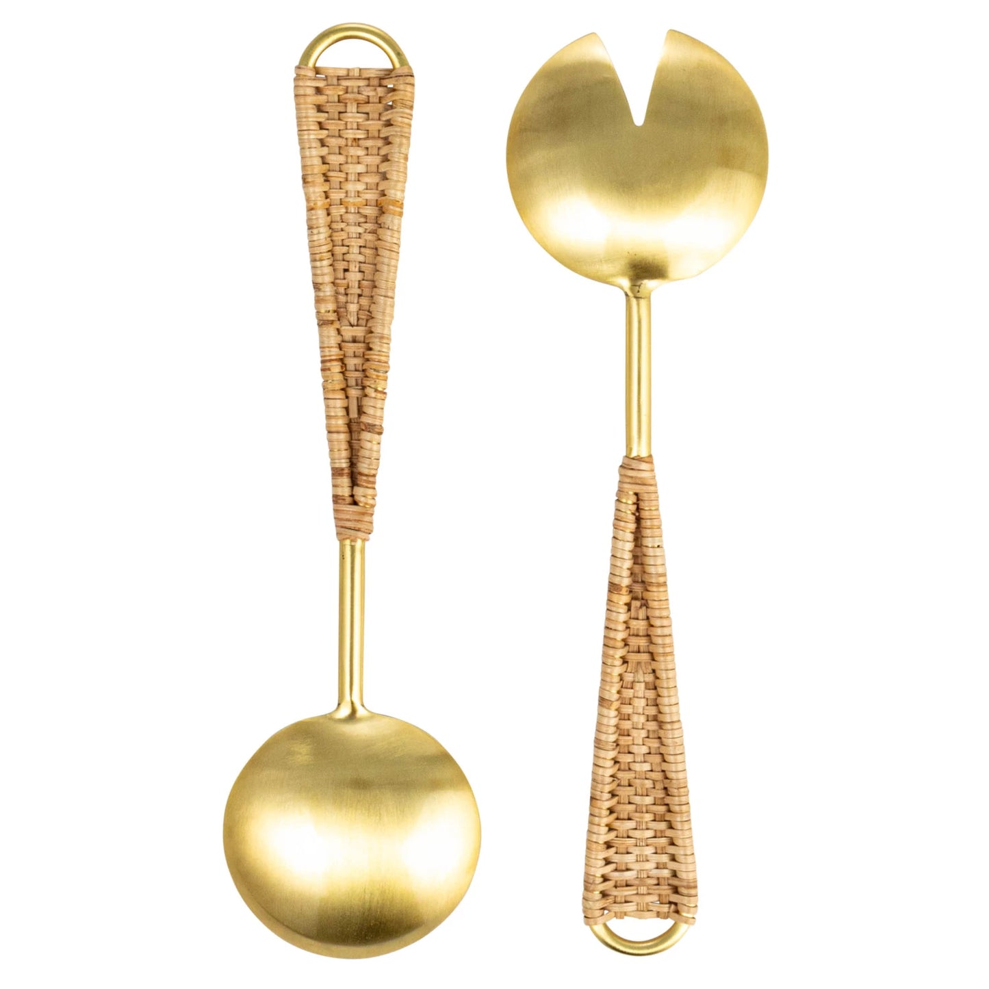 Gold + Rattan Salad Servers