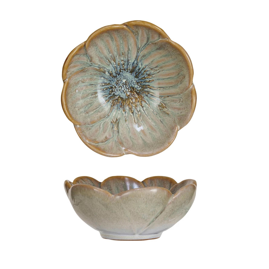 Glazed Porcelain Flower Bowl