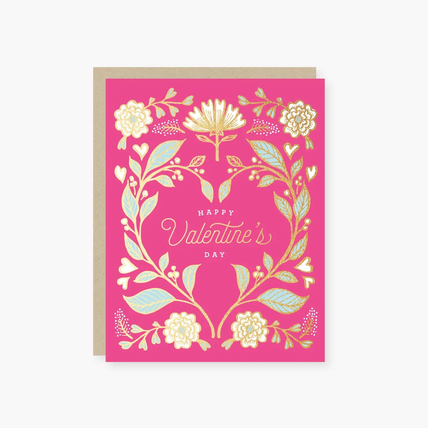 Floral Heart Foil Valentine's Day Card