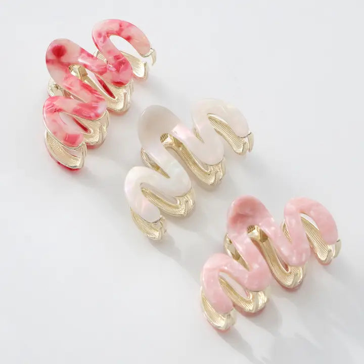 Willow Mini Rosé Squiggle Metal Claw Clip
