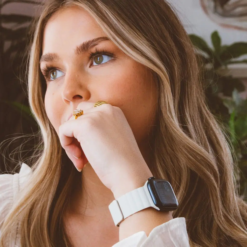 Warm White Magnetic Loop Watch Band