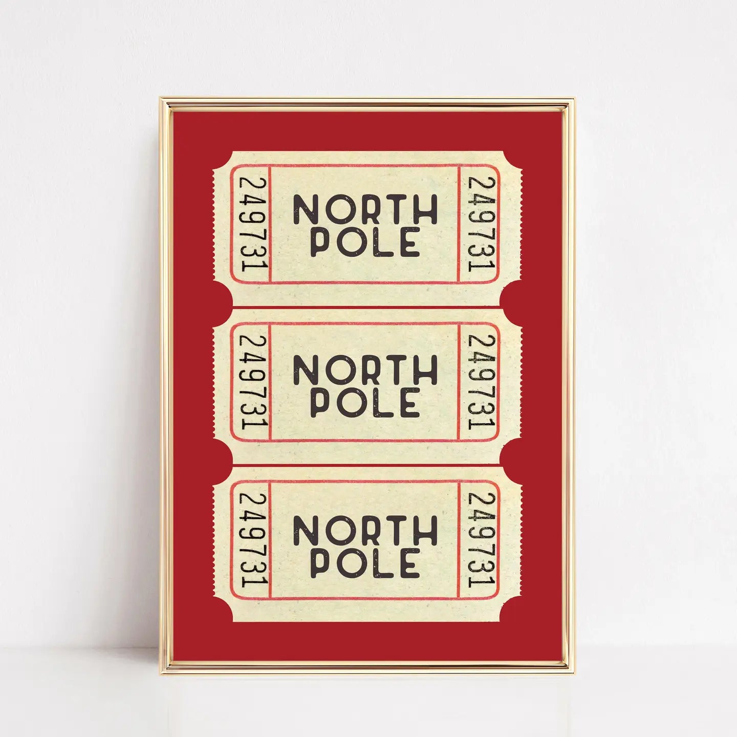 North Pole Ticket Art Print