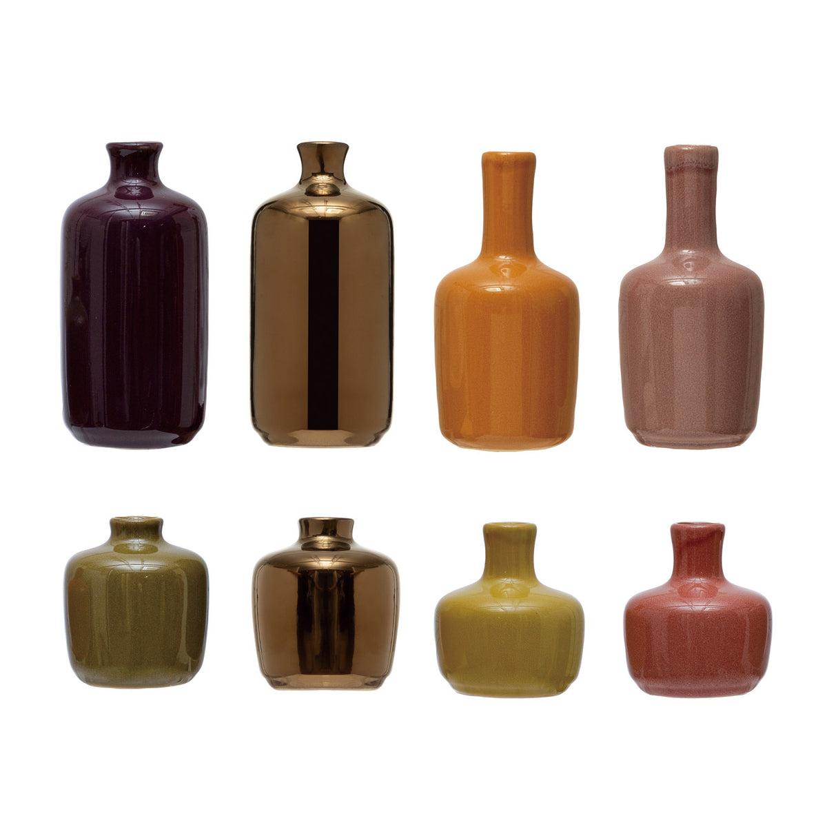 Muted Mod Stoneware Bud Vase