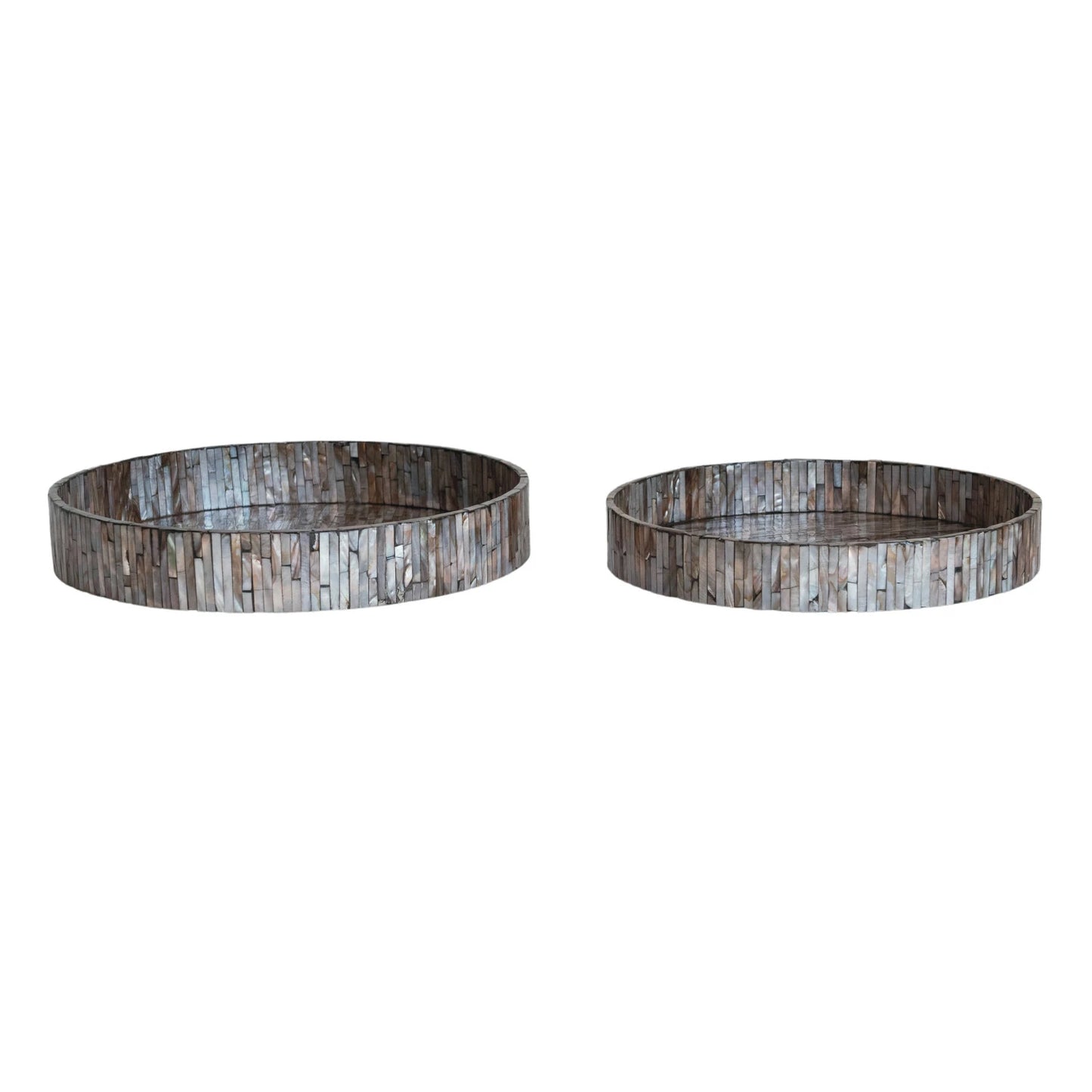 Black Mother of Pearl Round Tray