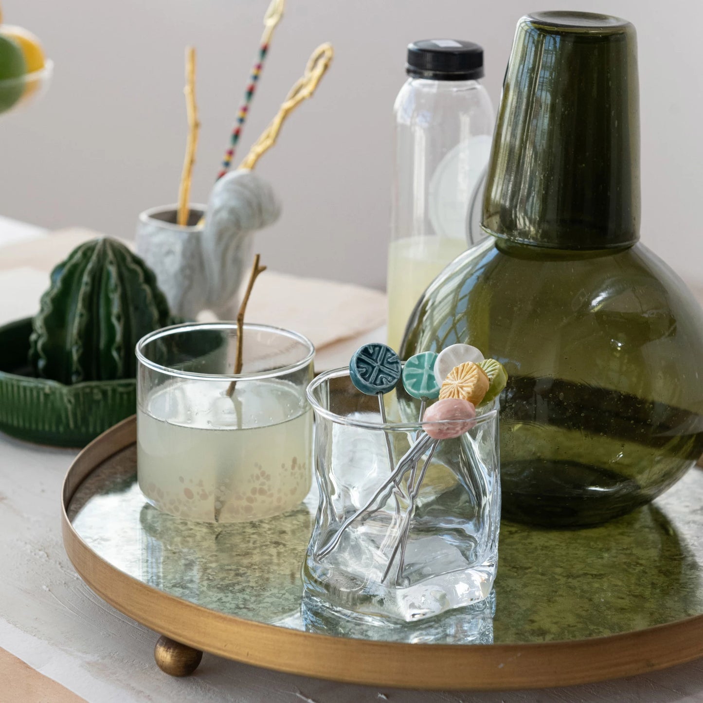 Hand-Blown Confetti Drinking Glass
