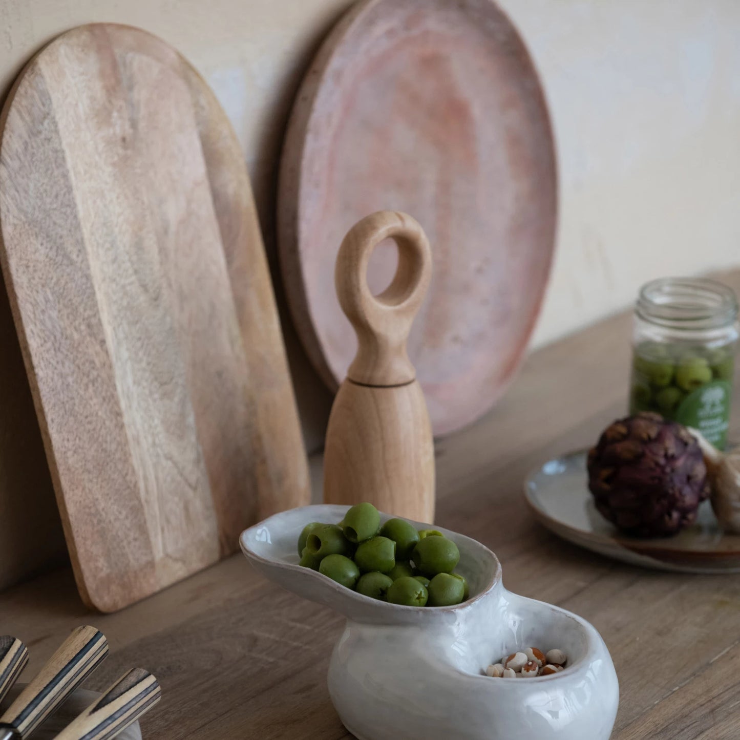 Arched Artisanal Mango Wood Cheese Board