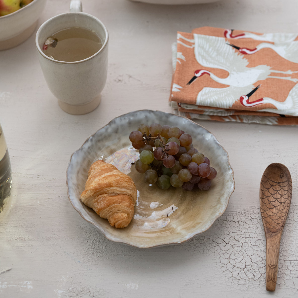 Caramel Stoneware Organic Shaped Plate