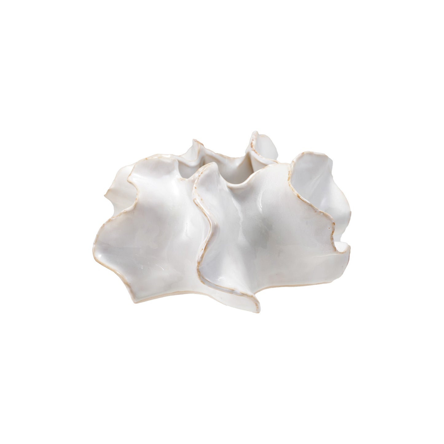 Stoneware Ruffled Sculptural Planter