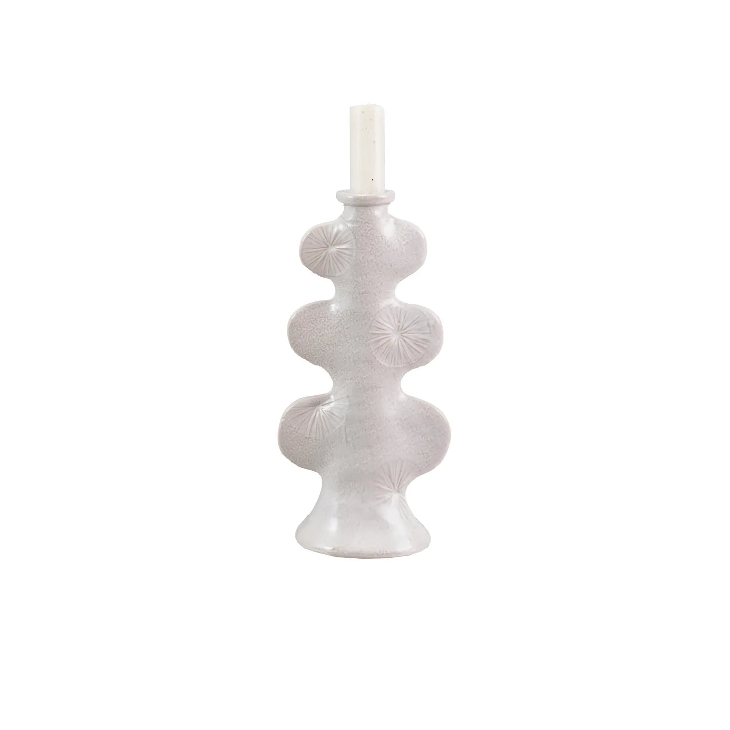 Sculptural Taper Holder w/ Embossed Sea Urchin