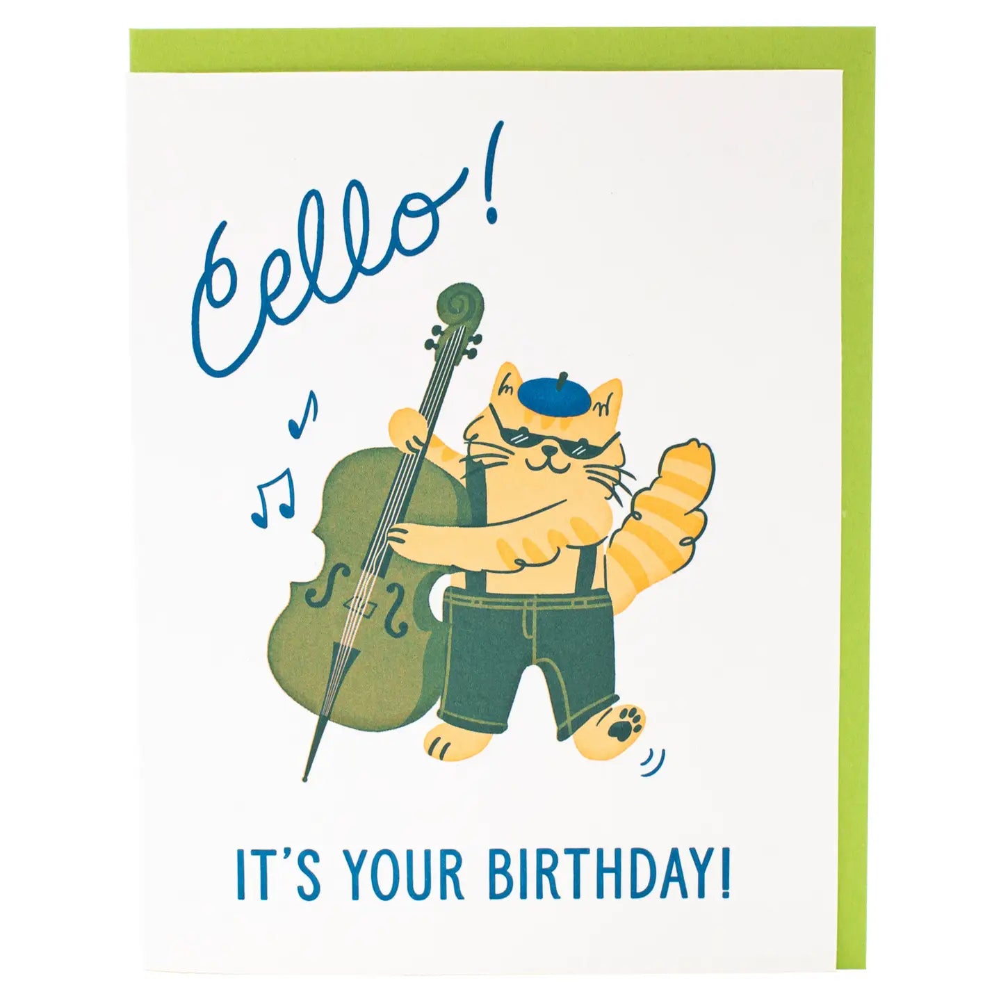 Cello Cat Birthday Card