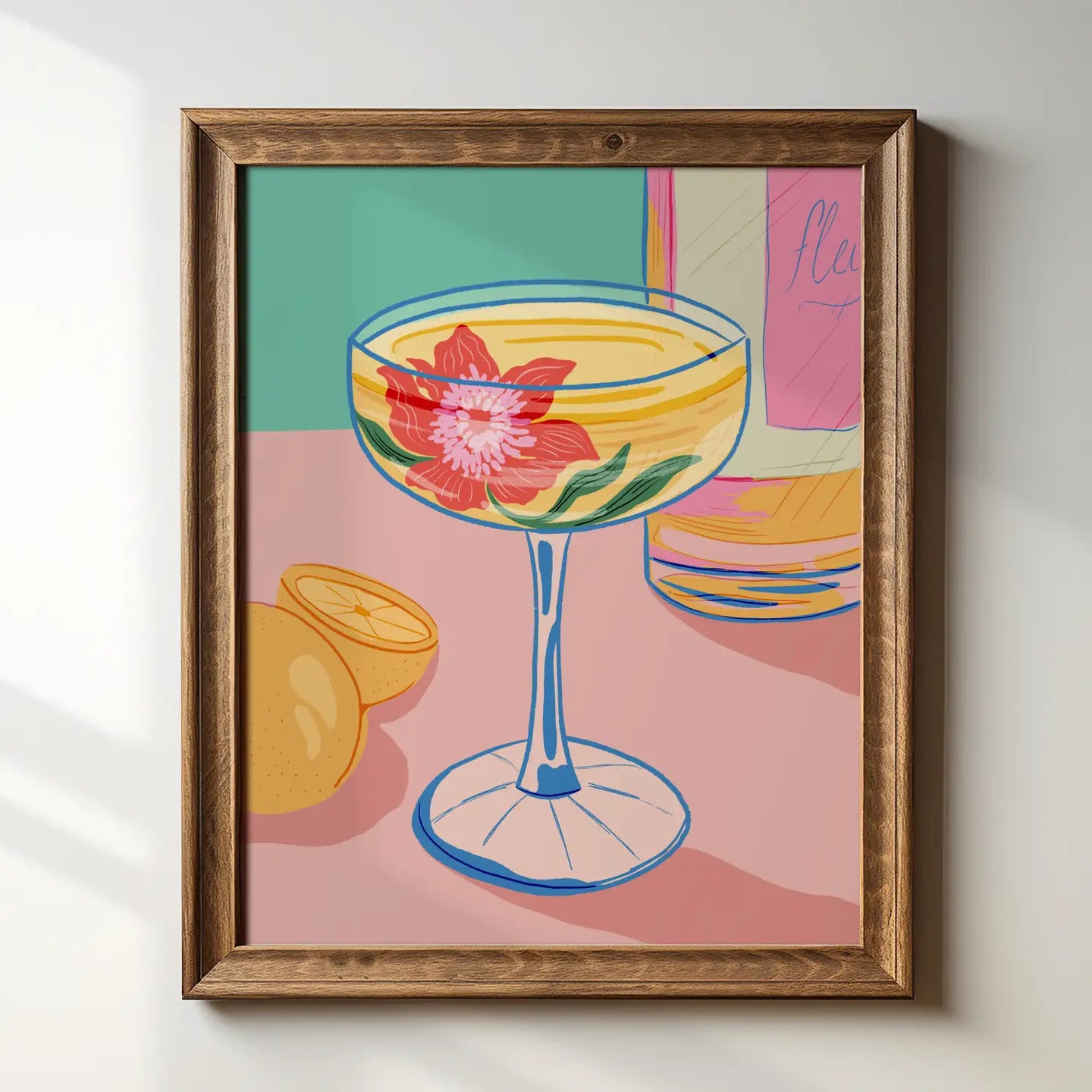 Lemon Blossom Cocktail Art Print