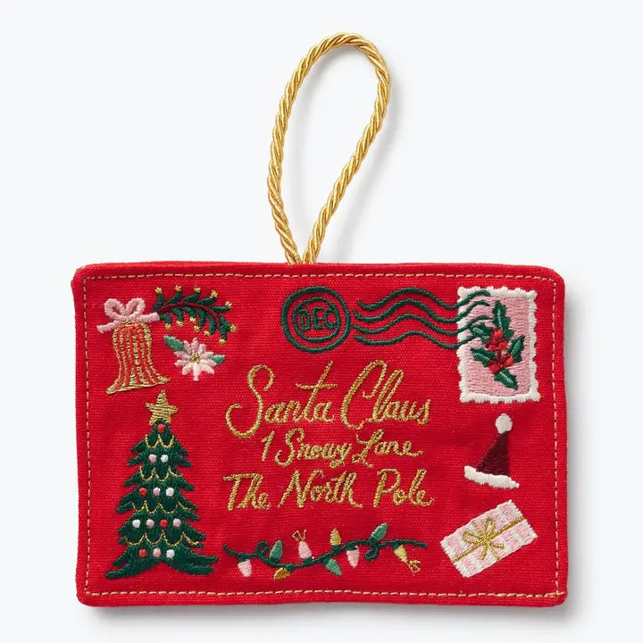 Santa Letter Embroidered Ornament