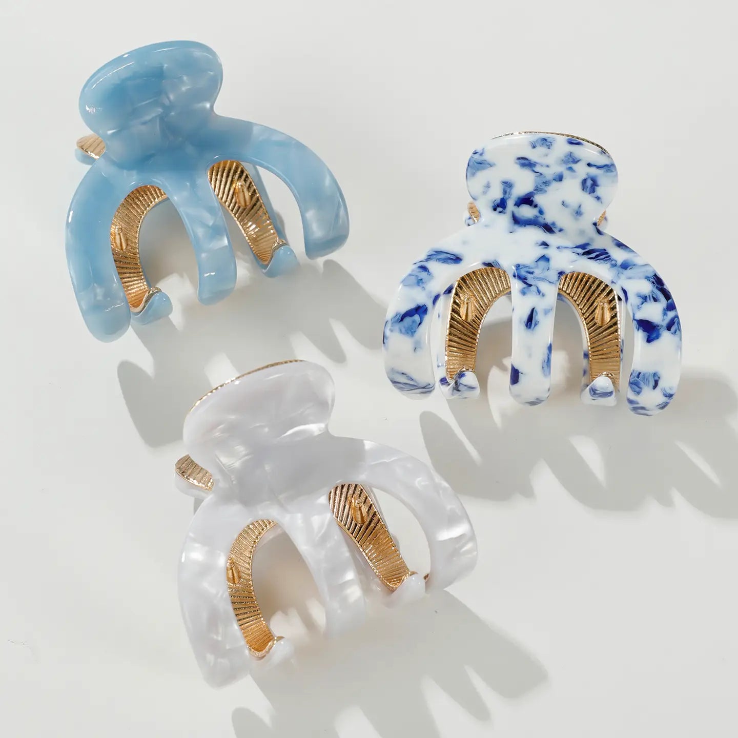 Jade Small Octopus Metal Claw Clips