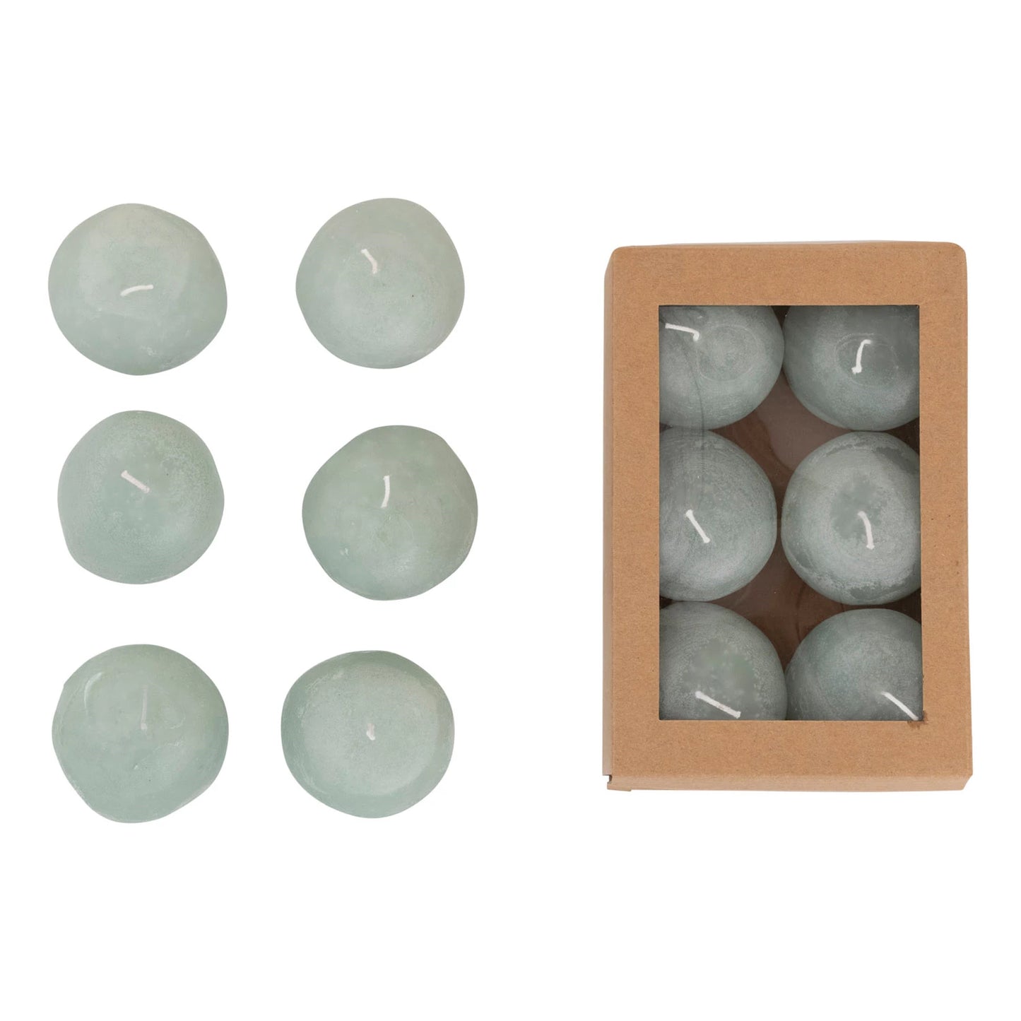 Boxed Aqua Stone Votive Candles