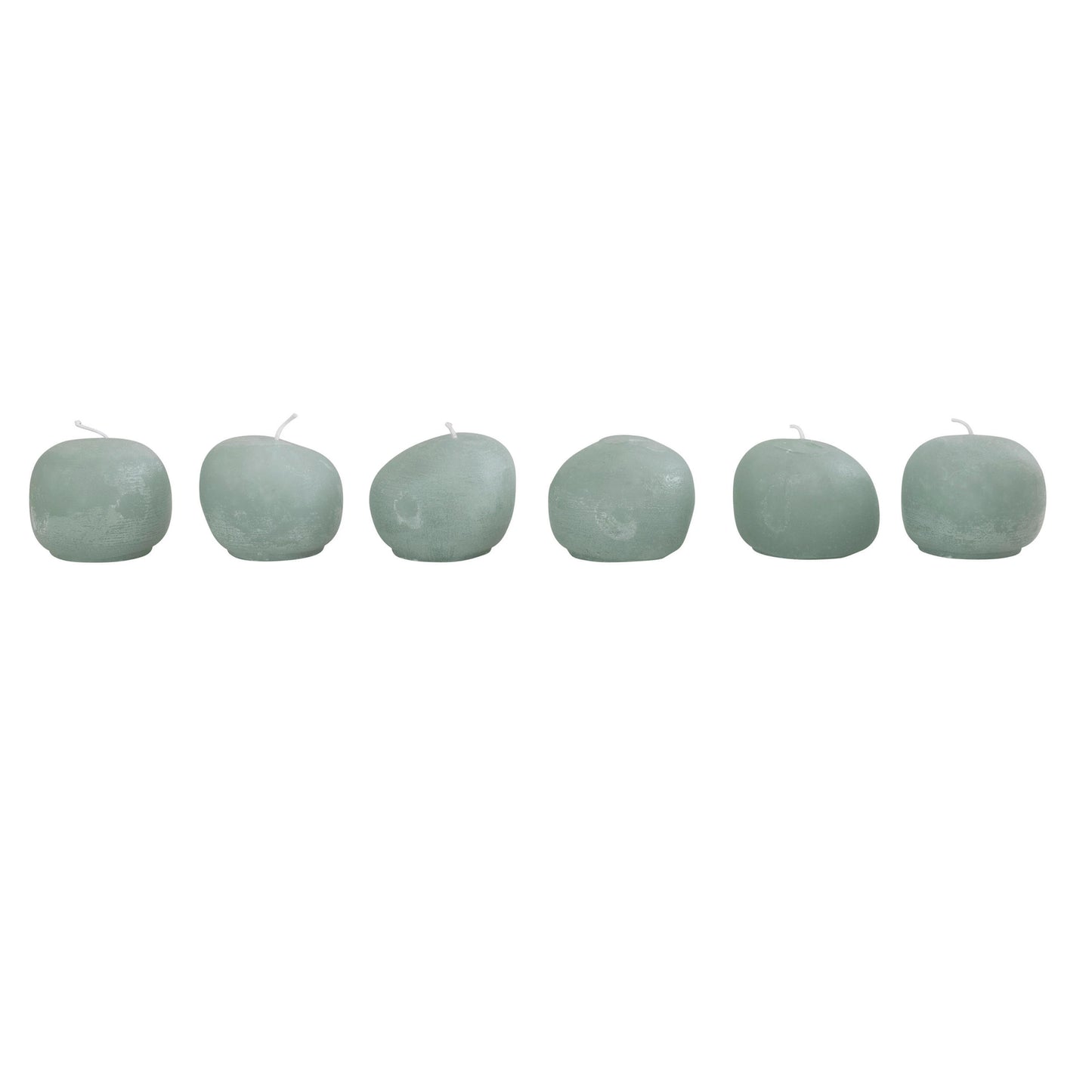 Boxed Aqua Stone Votive Candles Side View