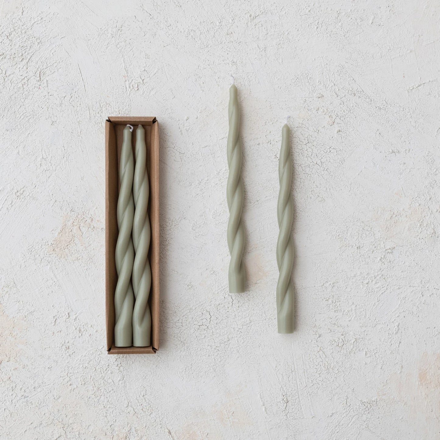Unscented Flare Twisted Taper Candles in Box