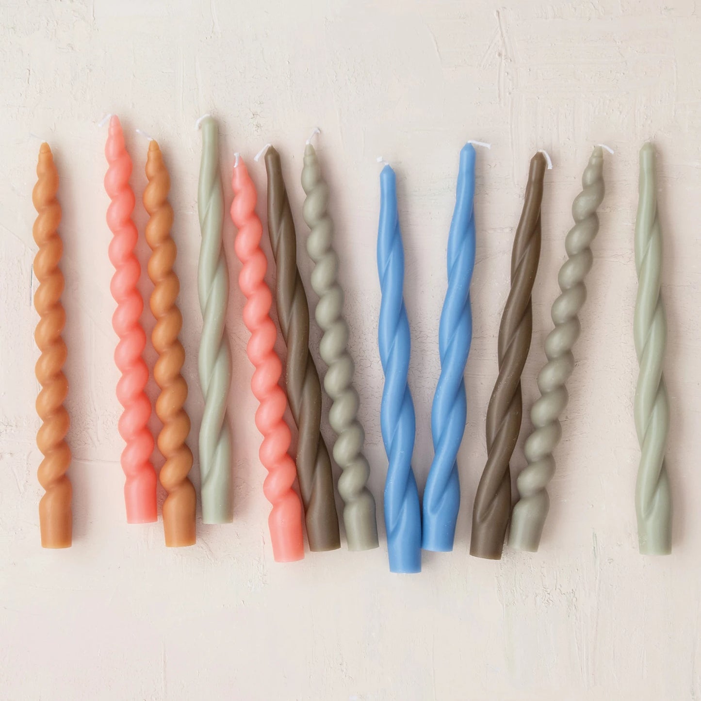 Unscented Flare Twisted Taper Candles in Box