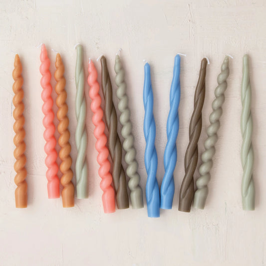 Unscented Flare Twisted Taper Candles in Box