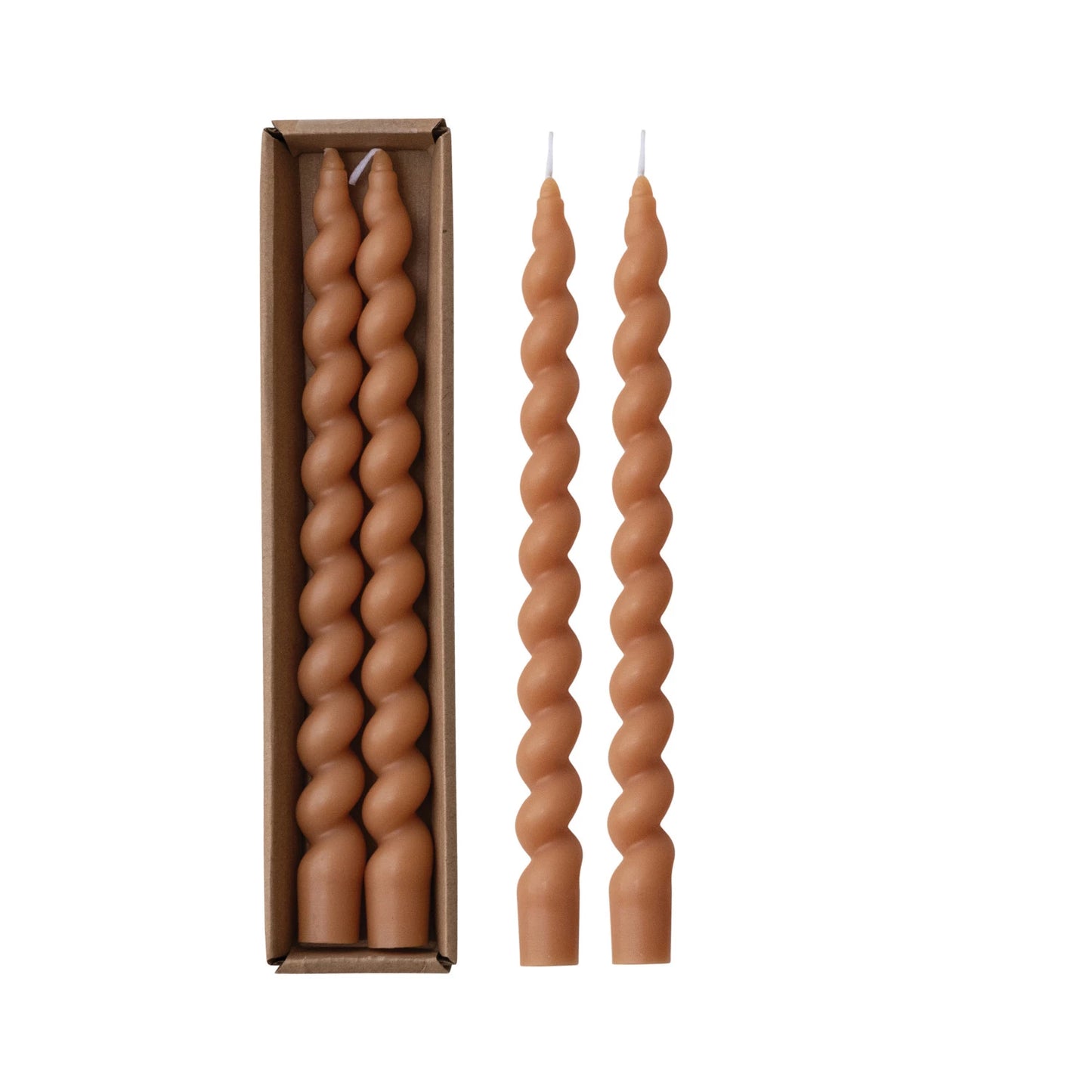 Unscented Flare Twisted Taper Candles in Box