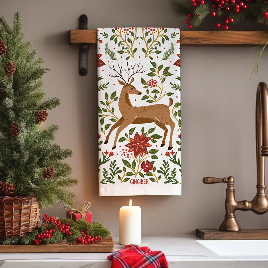 Christmas Forest Tea Towel