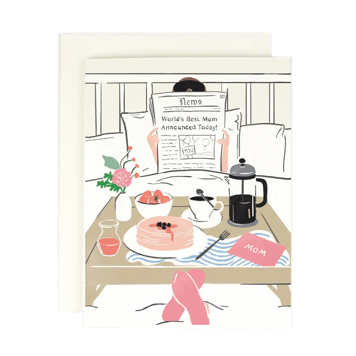 Newspaper Breakfast in Bed Mother's Day Card
