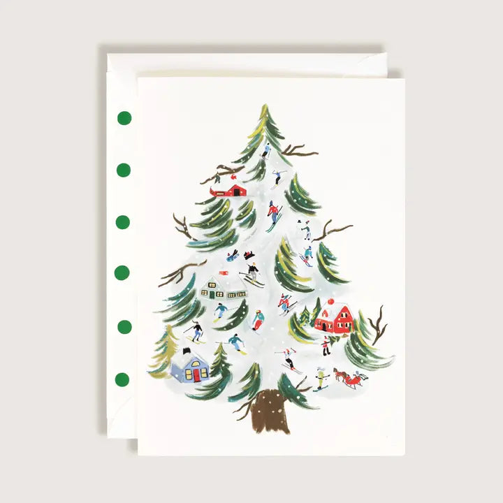 Christmas Tree Ski Holiday Card