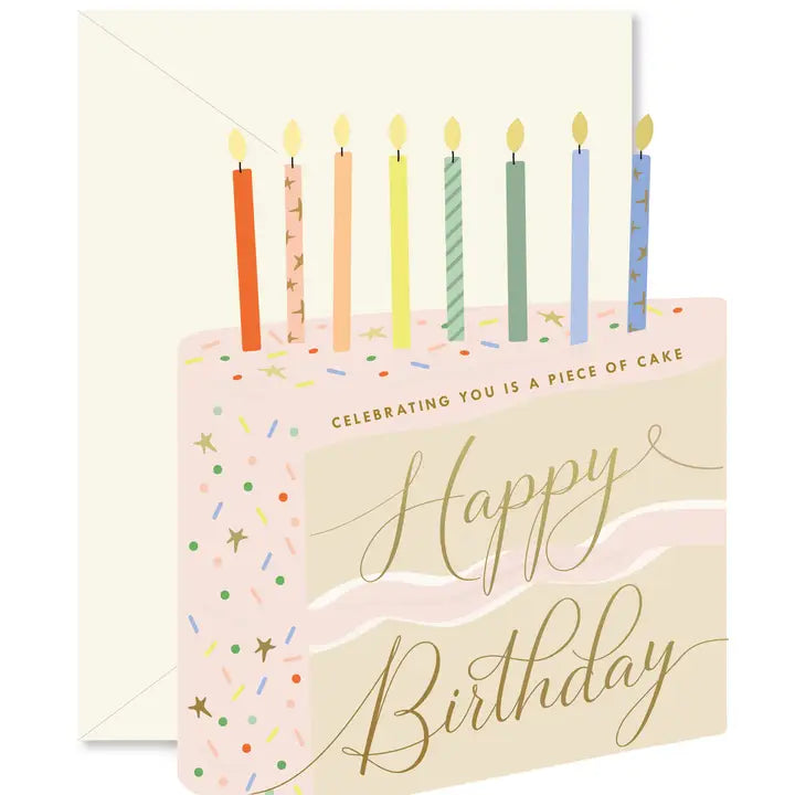 Piece of Birthday Cake Die-Cut Card