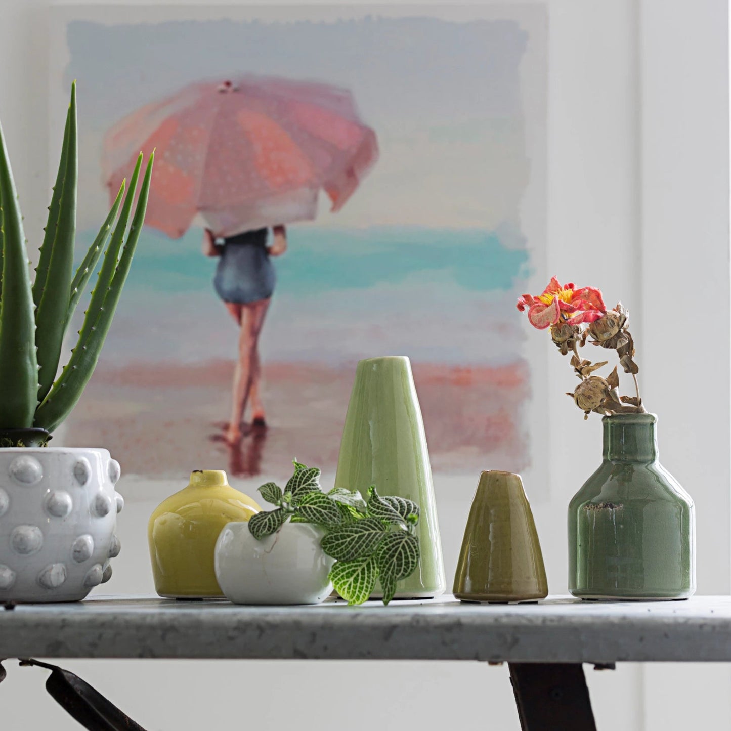 Colored Crackle Glaze Bud Vase