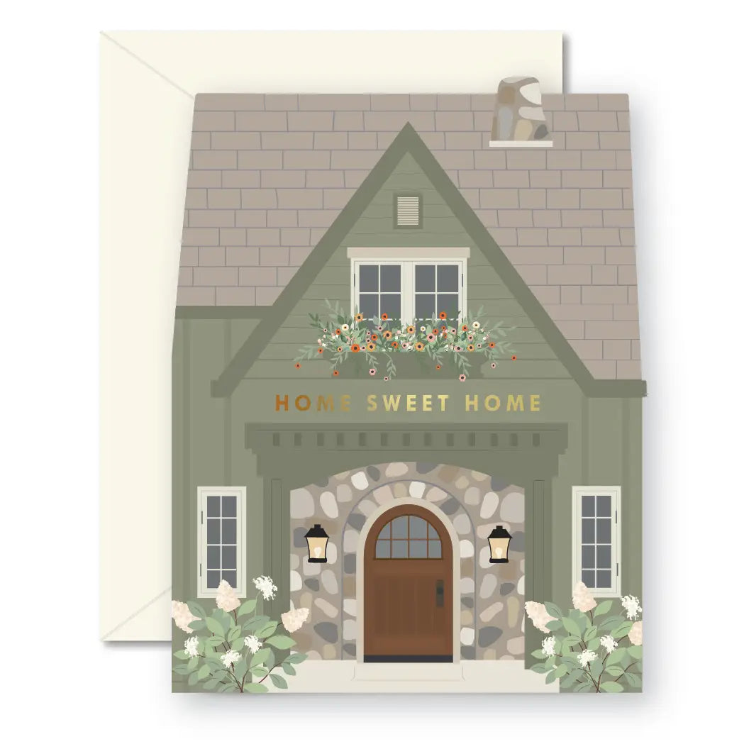 Green Home Sweet Home Greeting Card
