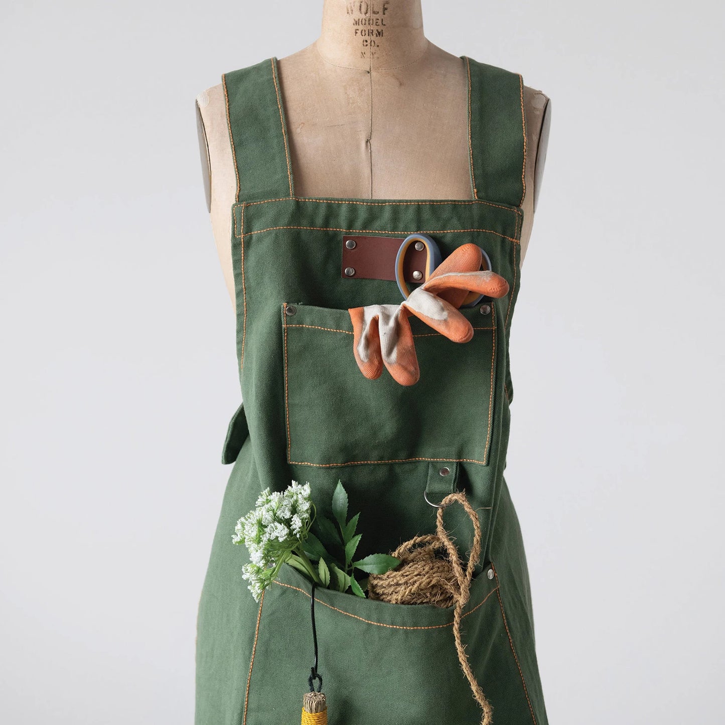 Secret Garden Cross Back Canvas Apron