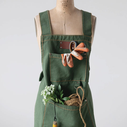 Secret Garden Cross Back Canvas Apron