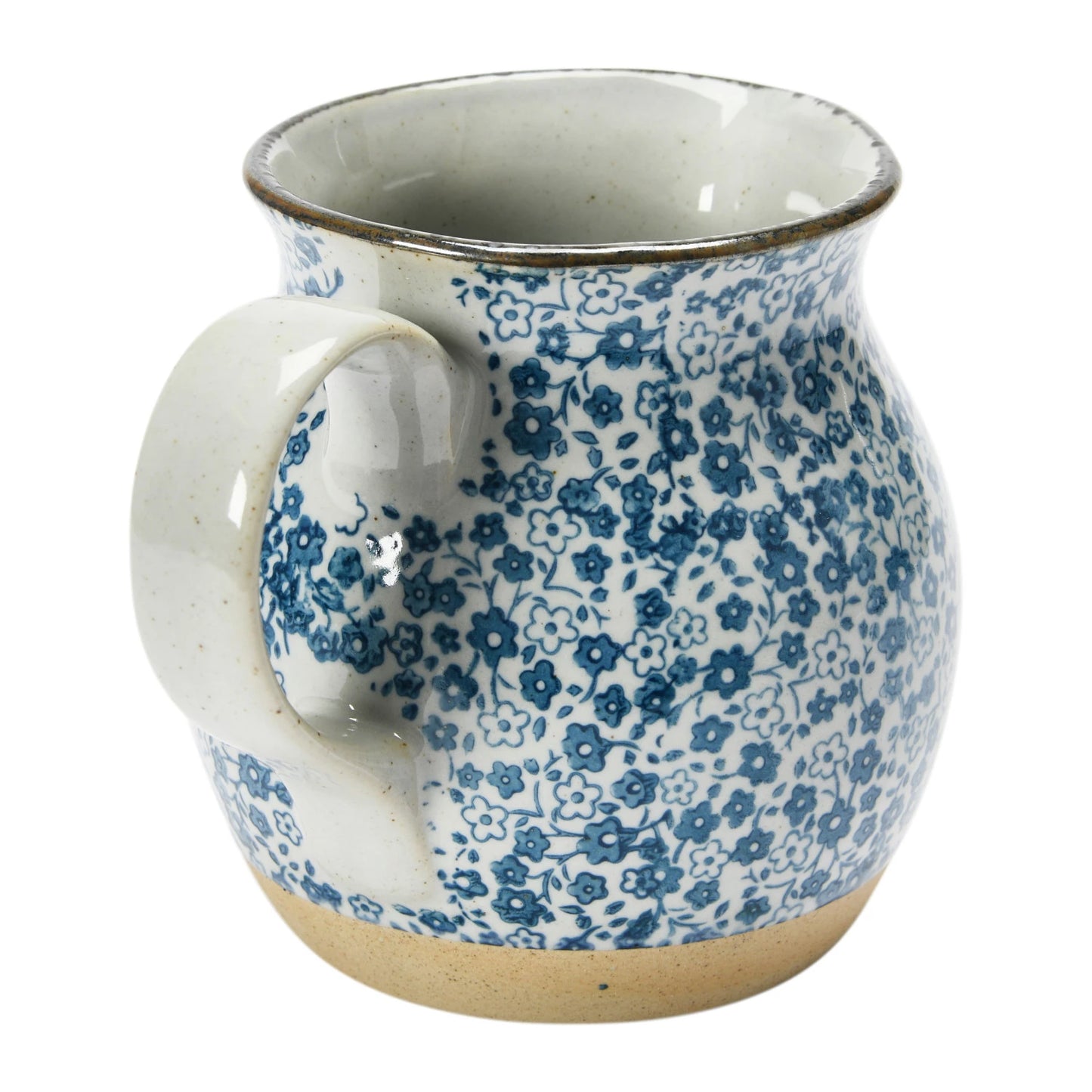 Hand Painted Blue Floral Pitcher