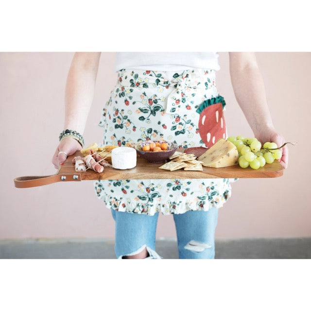 Modern Cheese Board with Leather Strap