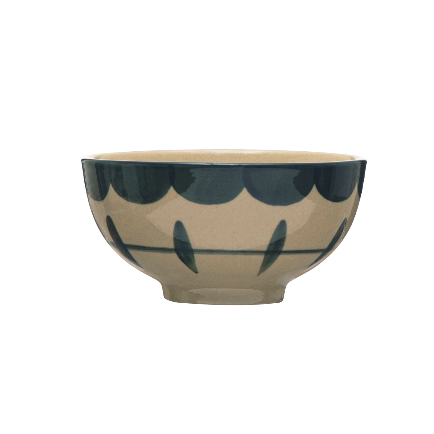 Midnight Blue & Cream Striped Small Bowl