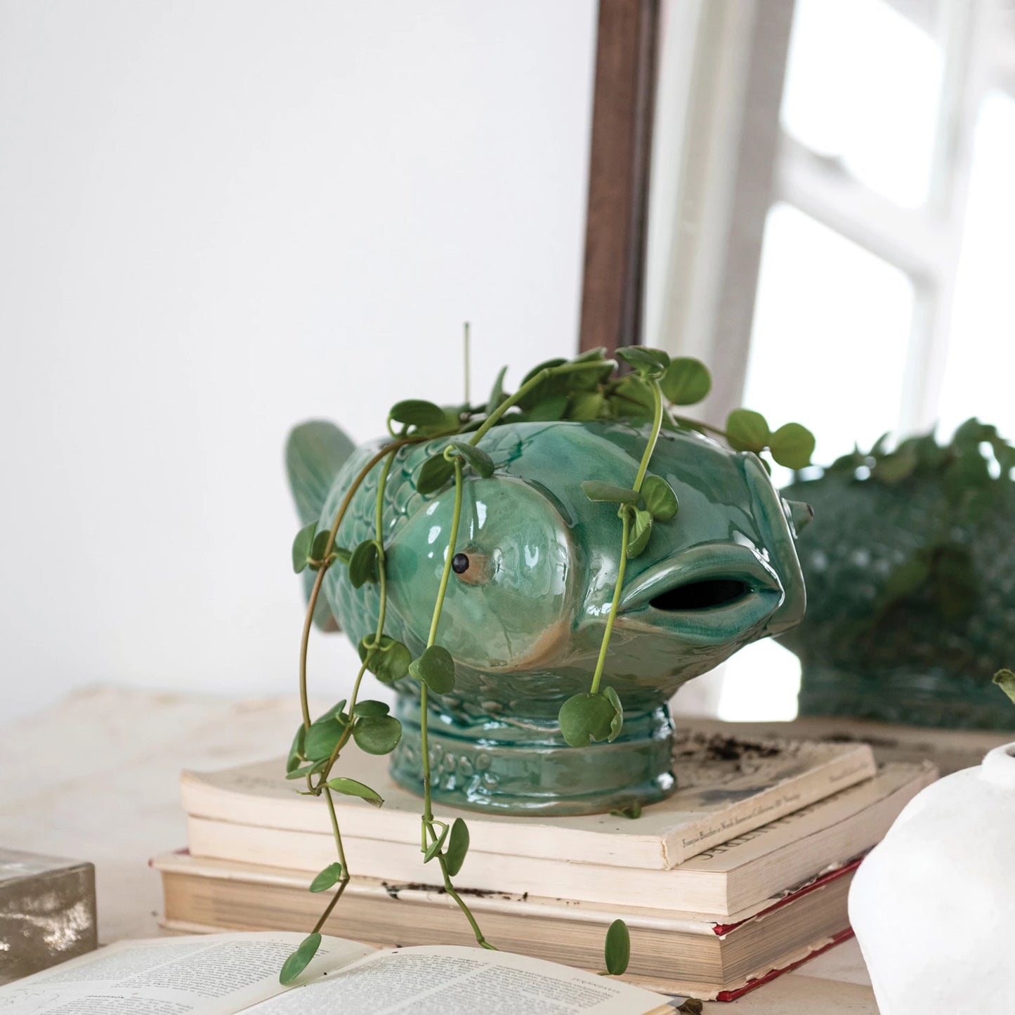 Turquoise Fish Planter