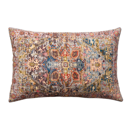 Blue Multi Pattern Lumbar Pillow