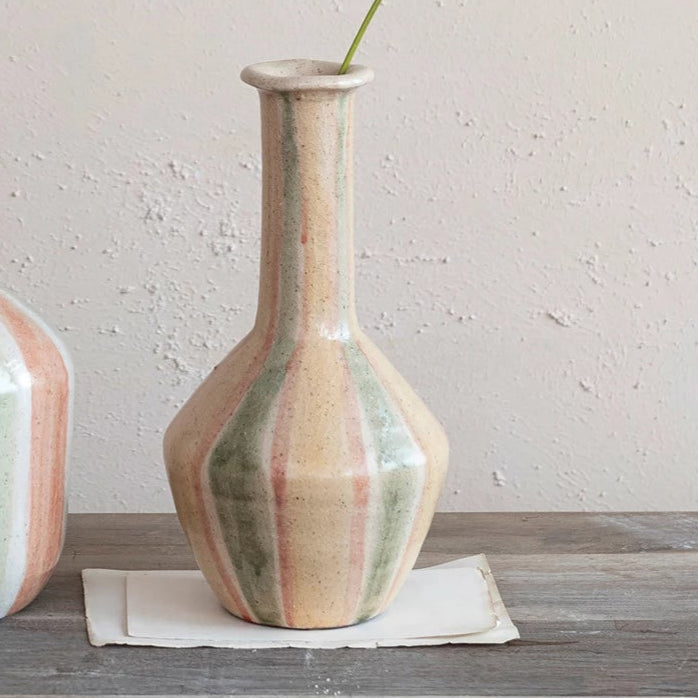 Terracotta Vase w/ Stripes