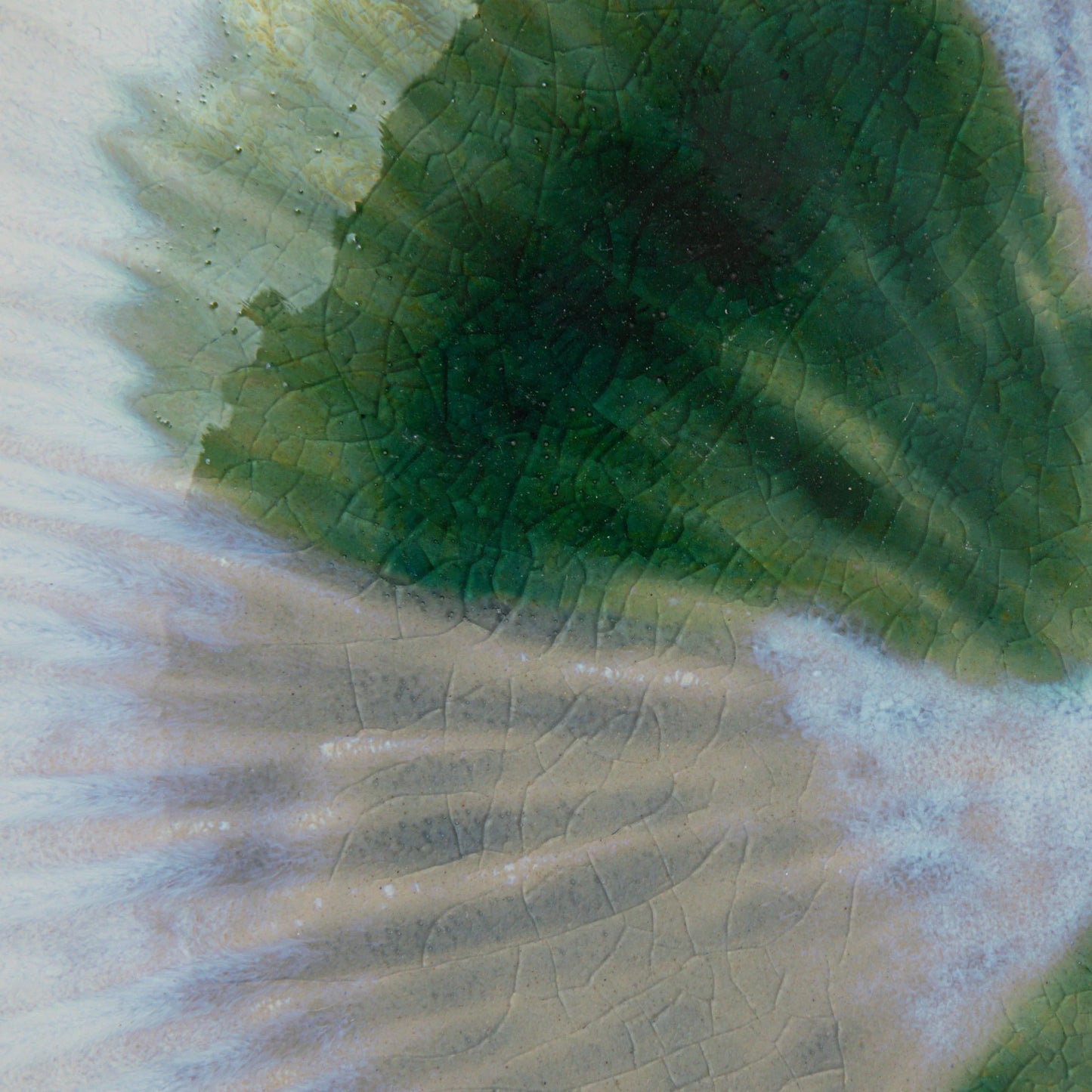 Green & Blue Crackle Glaze Bowl