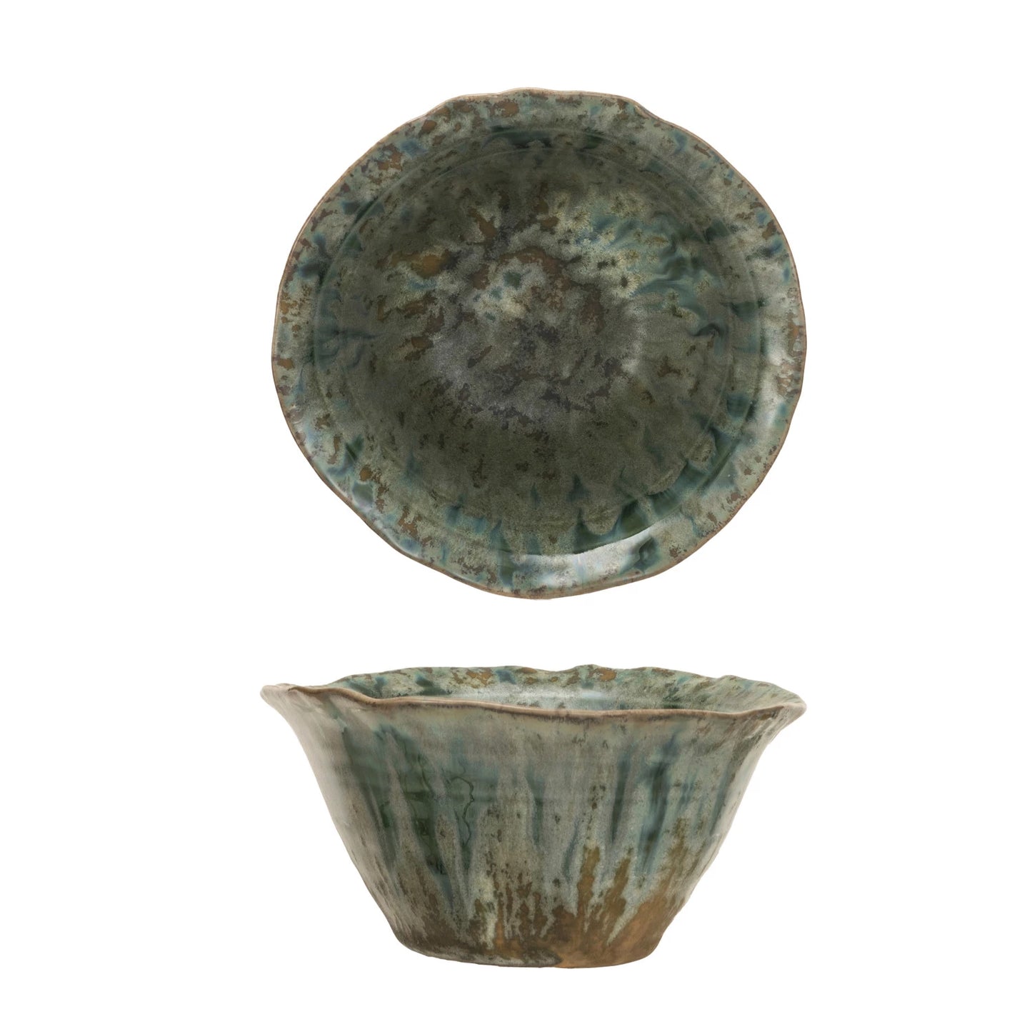 Small Green Crackle Glaze Bowl