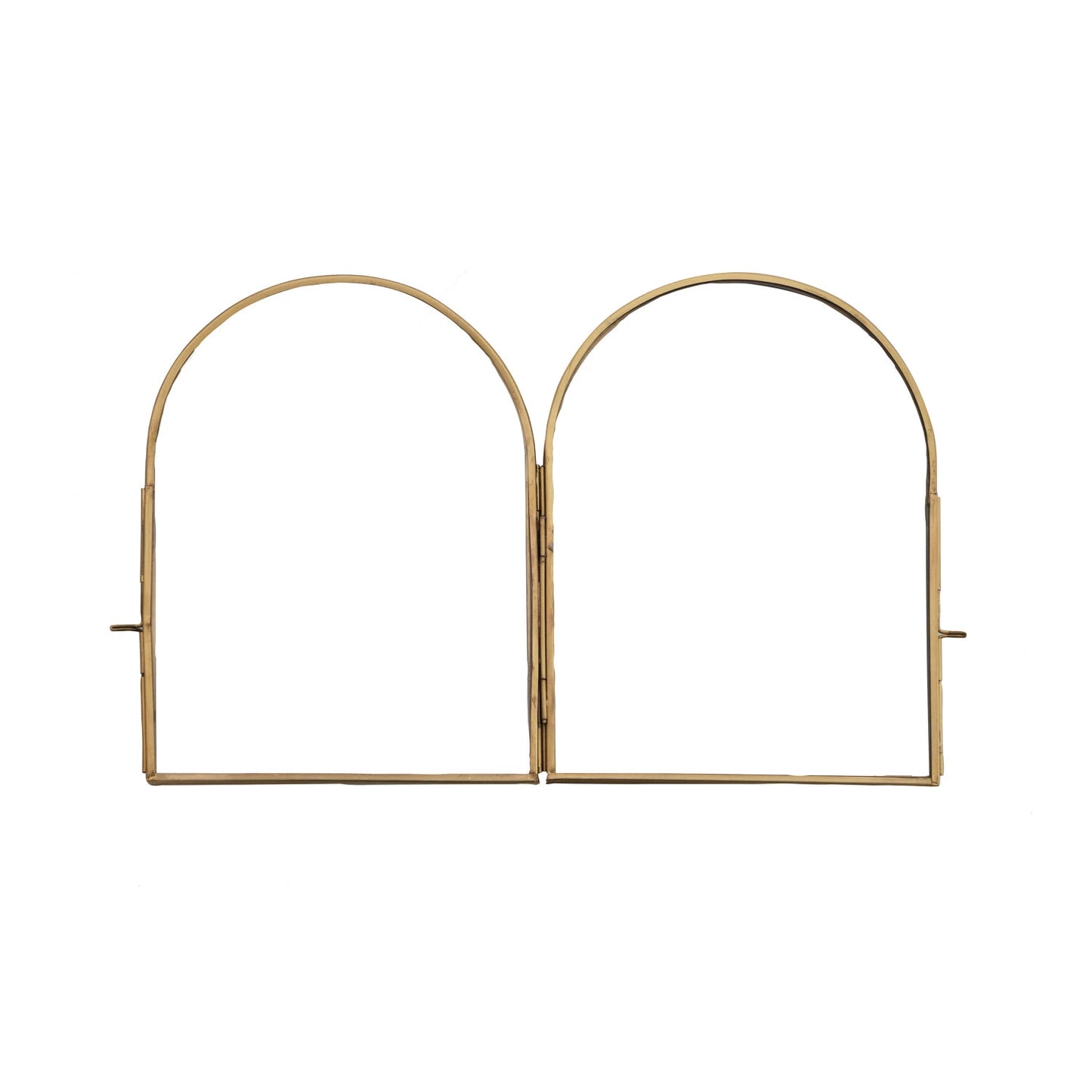 Arched Brass and Glass Double Photo Frame