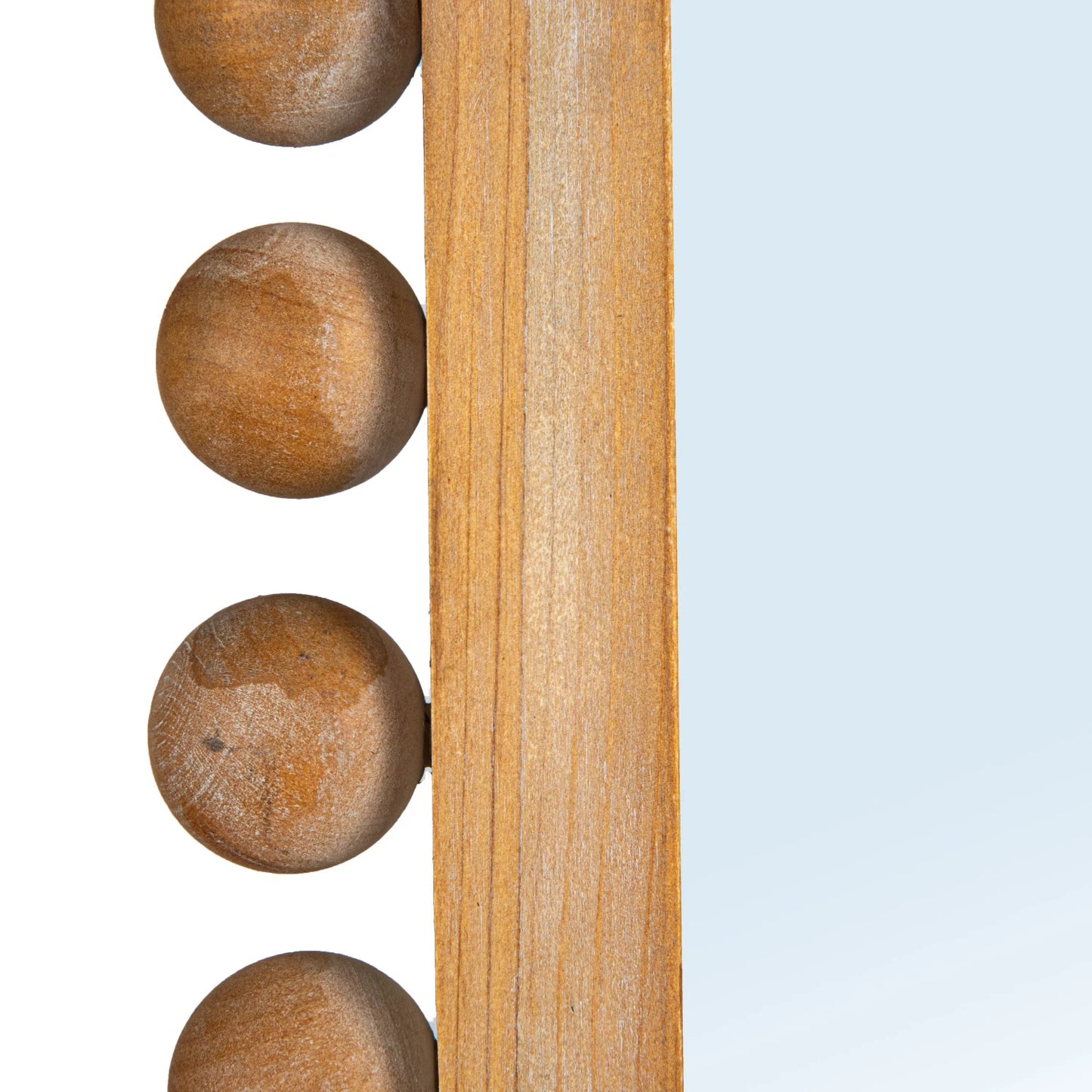 Happy House Wood Ball Framed Wall Mirror