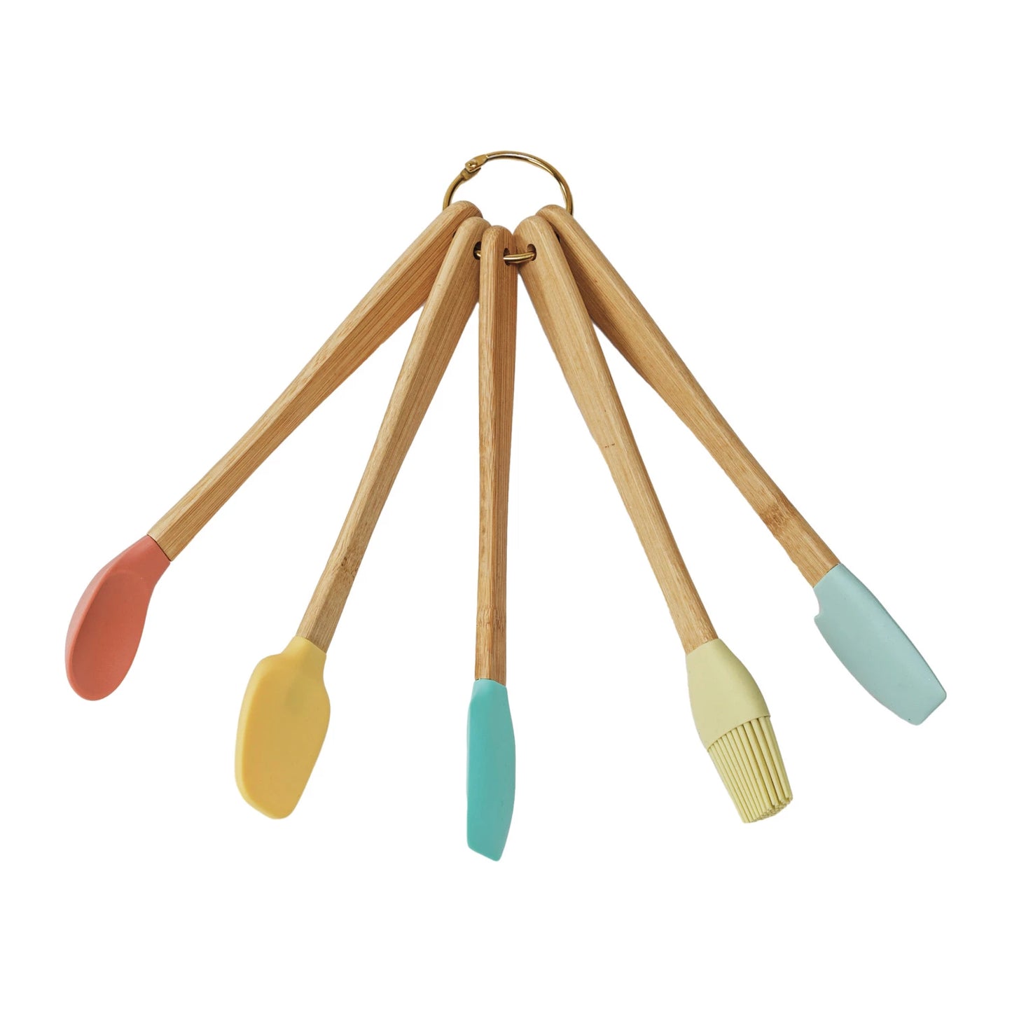 Silicone & Beech Wood Mini Kitchen Utensils