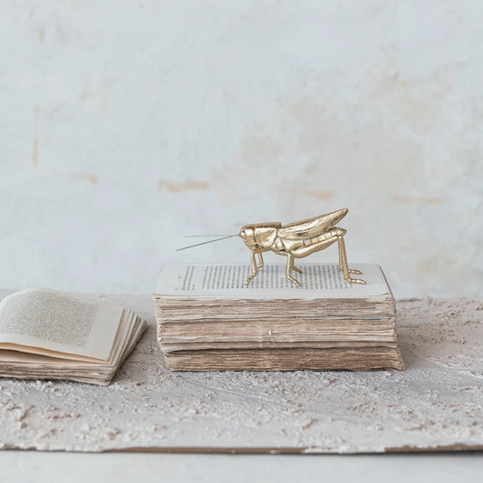 Golden Grasshopper Figurine