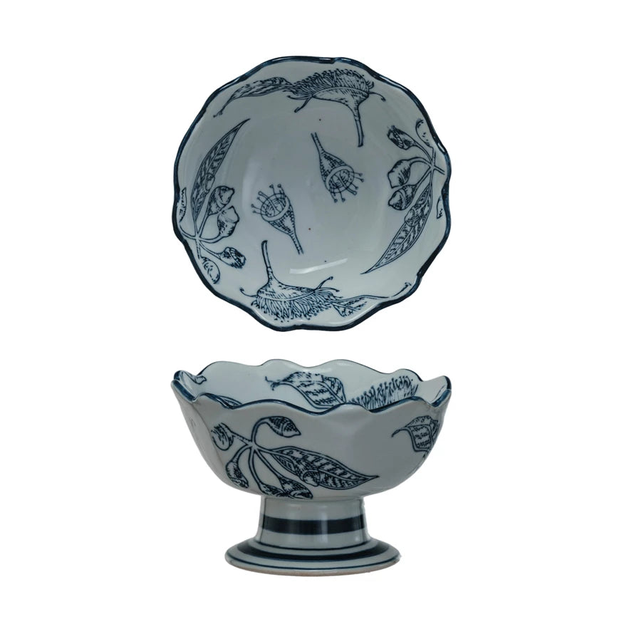 Meadow Stamped Footed Bowl