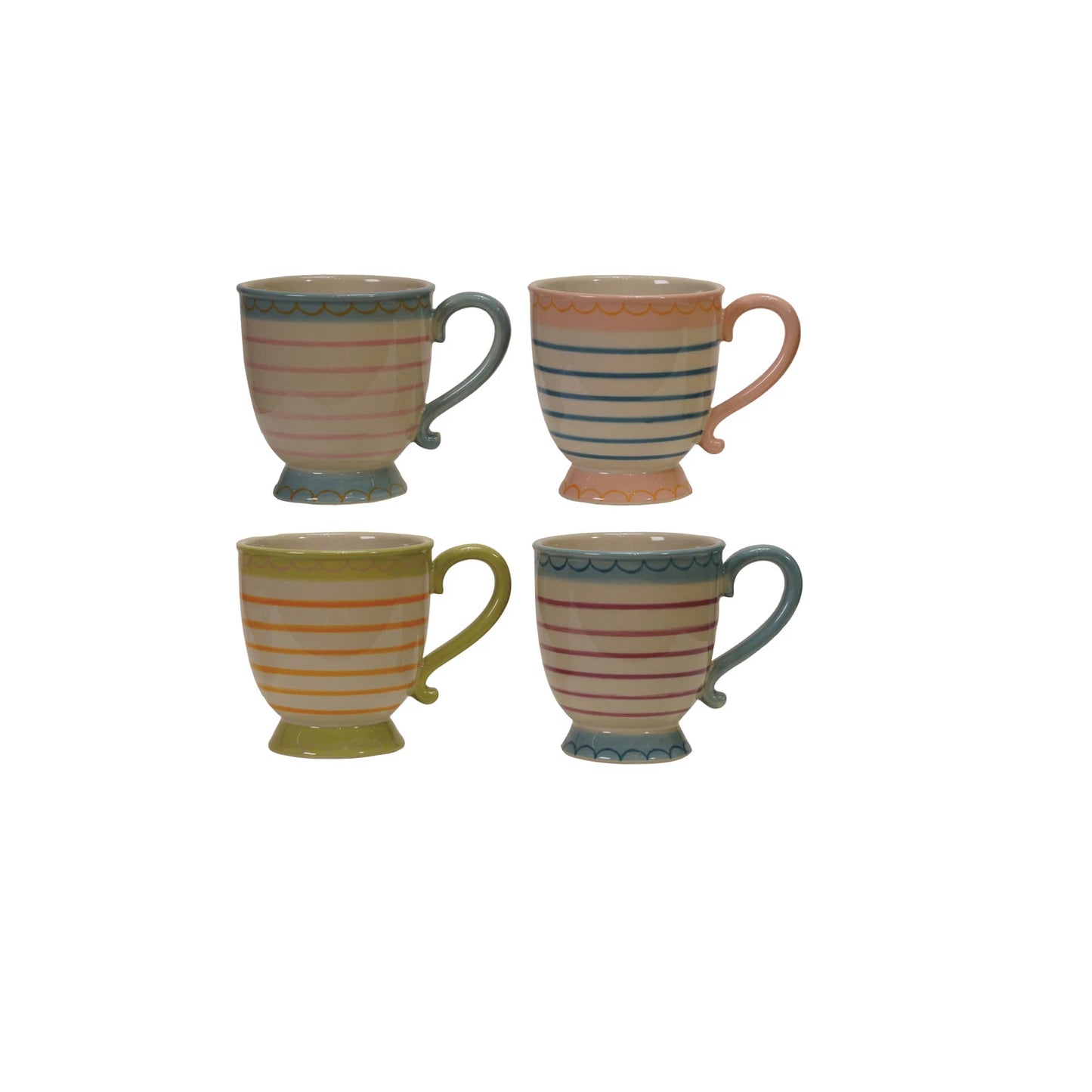 Happy House Hand-Painted Footed Mug