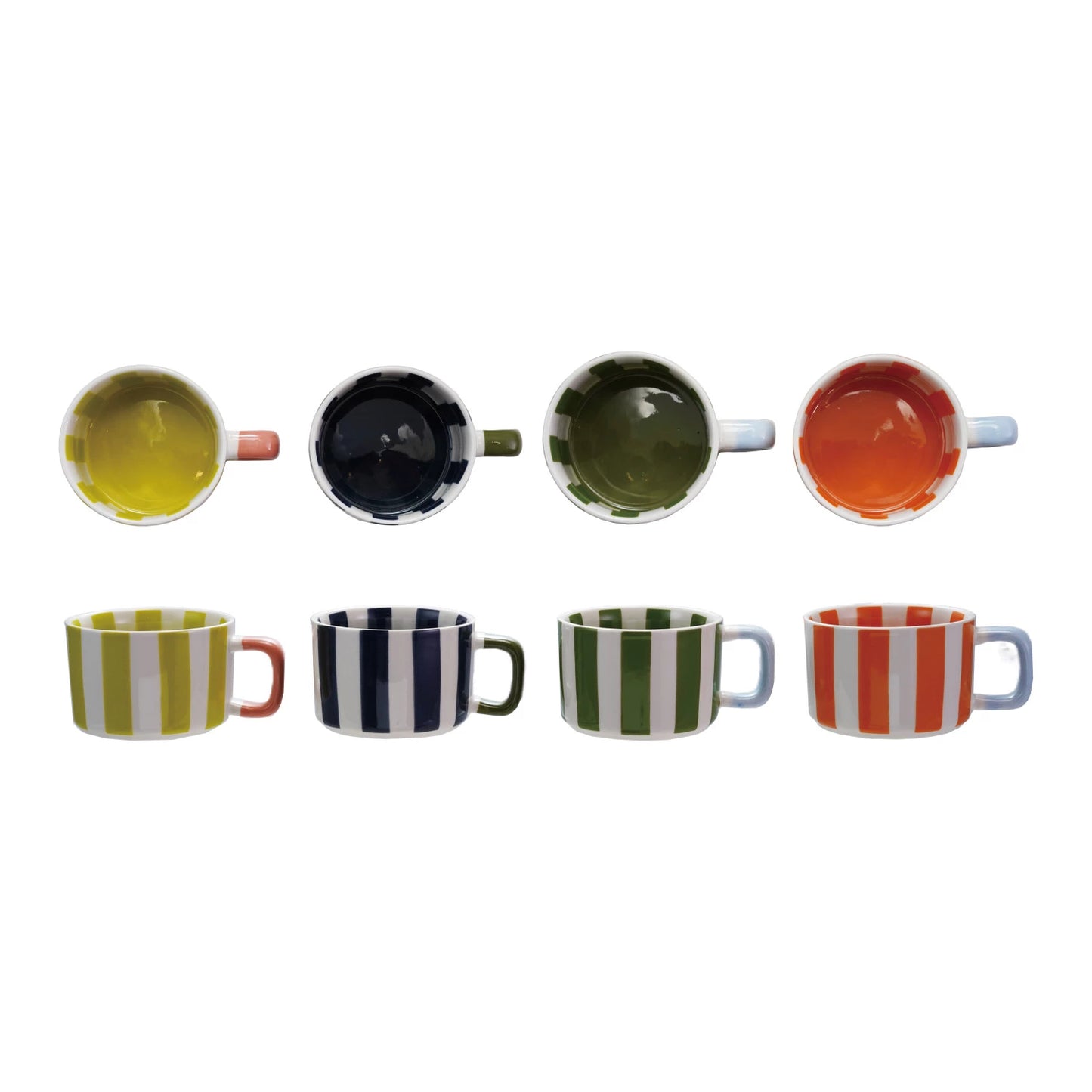 Oversized Hand-Painted Stripes Mug