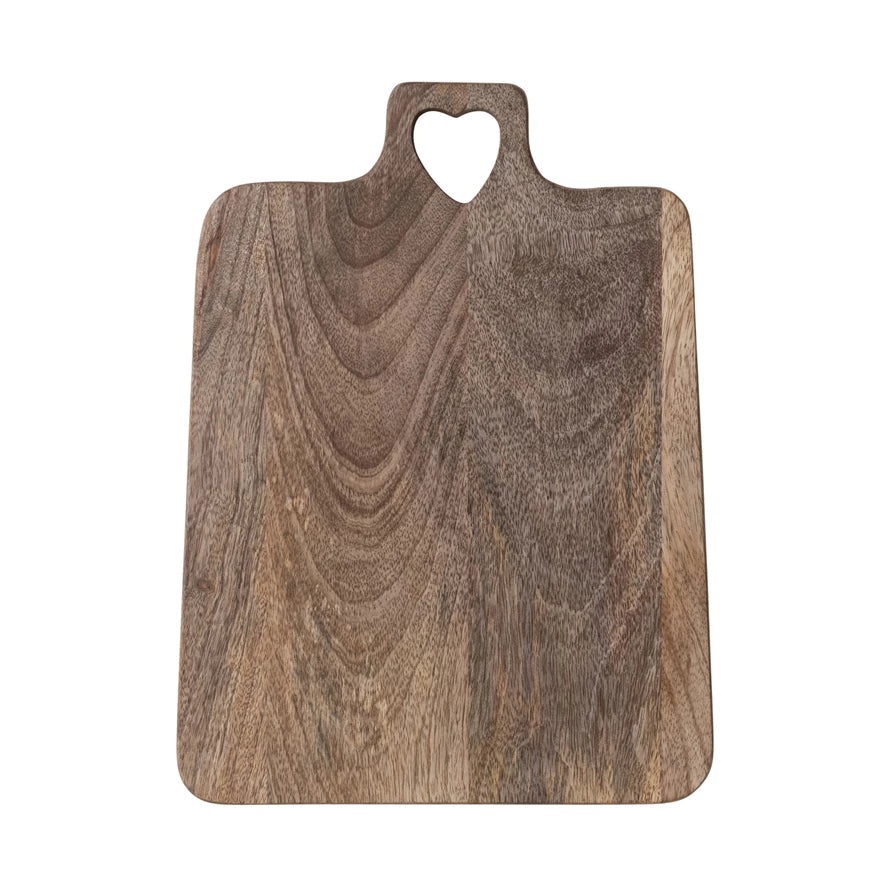 Wood Cheese Board with Heart Handle