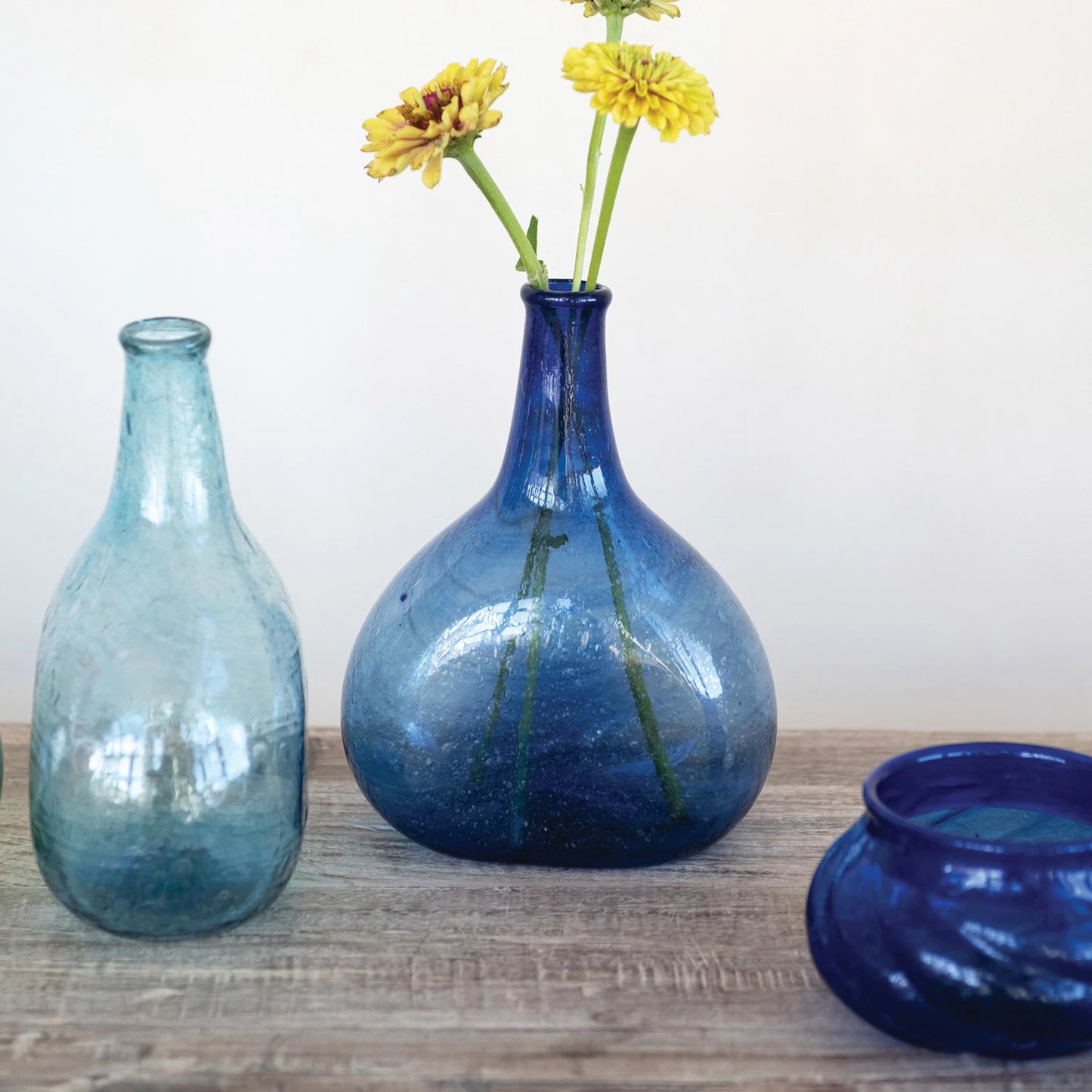Oceanside Seeded Glass Bud Vase